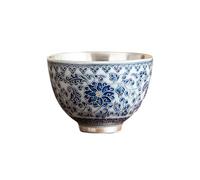 65 ml - 2 oz Home Vintage Silver Tea Cup Simple Céramique Kung Fu Tea Lampe-[Lite]