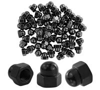 65 Pièce M6 Noir Ecrou Borgne Inox écrous,Hexagonal Dôme Clous Carbure Acier Décoratif,Hexagonaux à Tête Bombée Métrique en Acier au Bombée,Fournitures Pour Industriel