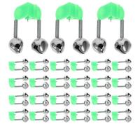 65 Pièces Cloche D'alerte à Pêche Double, Clip-on ABS Vert Clair | Filetage Pratique, Usage Nuit au Lac et Pêche Immobile, pour Débutants et Multi-canne