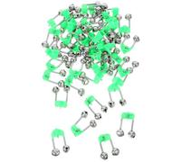 65 Pièces Clochettes D’Alerte Doubles, Clip-on ABS | Pêche de Nuit Bord, Design Fileté Portable, pour Débutants et Passionnés, Vert Clair