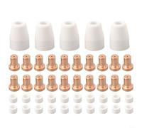 65 Pièces Plasma Cutter Kit d'accessoires PT31 CUT30-50, Buses d'électrodes Anneaux en céramique pour Parkside pour rilon Jasic Mitech Stamos et modèles compatibles