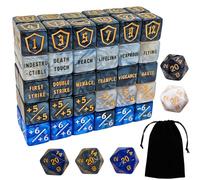 65 Pions MTG - Compteurs de Mots de capacité, -1/+1 Compteur de Vie, Compteur de Vie de Bouclier, Statuts de créatures, Couleur marbre D6 Cube Dice, pour MTG, TCG, Jeux de Cartes (Sac Noir Inclus)
