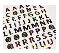 65 Stickers Alphabet Argent - 0,8 cm Argenté