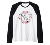 65 Years Loved 65th Birthday Floral 65 Year Old Men Women Manche Raglan