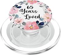 65 Years Loved 65th Birthday Floral 65 Year Old Men Women PopSockets PopGrip pour MagSafe