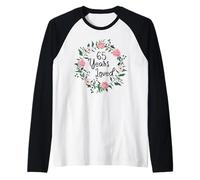65 Years Loved Men Women Floral 65 Year Old 65th Birthday Manche Raglan