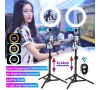 6500K 120Pcs Led Light Ring avec trépied Dimmable Studio Avec miroir de maquillage Noir G