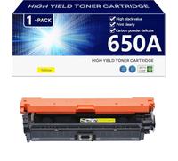 650A Cartouche de Toner de Remplacement Compatible CE270A CE271A CE272A CE273A pour HP CP5520n CP5520dn CP5520xh CP5525n Imprimantes, Haute Capacité 15000 Pages, Installation Facile,Yellow-1 Pack