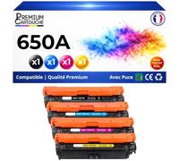 650A CE270A CE271A CE272A CE273A Pack 4 Toners Multicolores compatible pour