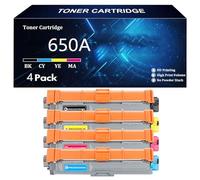 650A Compatible Cartouche de Toner 650A CE270A CE271A CE272A CE273A Remplacement pour HP Color LaserJet CP5520n CP5520dn CP5520xh CP5525n CP5525dn CP5525xh Imprimante,4 Color-4 Pack