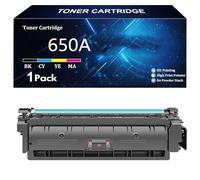 650A Compatible Cartouche de Toner 650A CE270A CE271A CE272A CE273A Remplacement pour HP Color LaserJet CP5520n CP5520dn CP5520xh CP5525n CP5525dn CP5525xh Imprimante,Magenta-1 Pack