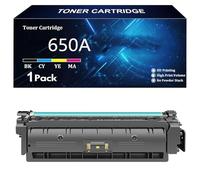 650A Compatible Cartouche de Toner 650A CE270A CE271A CE272A CE273A Remplacement pour HP Color LaserJet CP5520n CP5520dn CP5520xh CP5525n CP5525dn CP5525xh Imprimante,Yellow-1 Pack