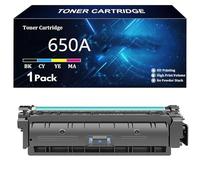 650A Compatible Cartouche de Toner 650A CE270A CE271A CE272A CE273A Remplacement pour HP Color LaserJet CP5520n CP5520dn CP5520xh CP5525n CP5525dn CP5525xh Imprimante,Cyan-1 Pack