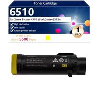 6510 Cartouche de Toner de Remplacement Compatible pour Xerox Phaser 6510 WorkCentre 6515n Imprimante, Haute Capacité 5500 Pages, Installation Facile,Yellow-1 Pack