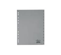 DURABLE Hunke & Jochheim Lot de 12 intercalaires en polypropylène Gris Format A4 215/230 x 297 mm