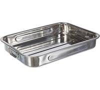 651840 Plat À Rôtir En Inox Avec Anses Pliantes 40 Cm Bistrot, Argenté