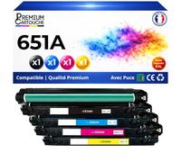 651A CE340A CE341A CE342A CE343A Pack 4 Toners Multicolores compatible pour