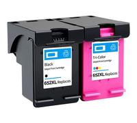 652XL Pack 2 Cartouches d'encre Compatible HP 652XL (F6V25AE F6V24AE) Noir et Tricolor pour Deskjet Ink Advantage 1115, 2135, 3600, 3635, 3636, 3638, 3775...