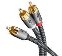[65302] Goobay Câble 1 en 2 RCA, 5 m Connecteur Cinch (woofer, center) > 2x C...