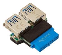 Link Adaptateur USB 3.0 DeLOCK 65324 Pin Header femelle 2 vers USB 3.0 femelle côte à côte