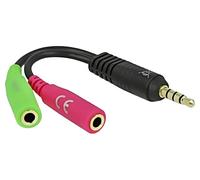65344 Câble Jack 3,5mm, 3pin, Femelle x2, Jacka 3,5mm 4pin Mâle DELOCK