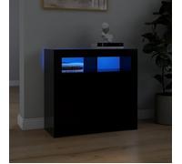 65384|®UNIQUE| Buffet bahut vaisselier - JOLI Enfilade Buffet avec lumières LED Noir 80x35x75 cm Placard COMMODE NEU80 x 35 x 75 cm