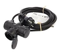 65437 Rallonge 3G1,5mm² 5m caoutchouc noir Nombre de prises : 3 GOOBAY