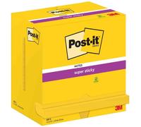 Post-it - Notes autocollantes Super Sticky - Jaune - 12 blocs de 90 feuilles - 76 x 127 mm
