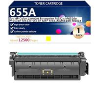 655A Cartouche de Toner (avec Puce) de Remplacement 434060 434061 434062 434063 pour HP Color LaserJet Enterprise M652n M652dn M653dn M653x 653dh Imprimante【Haute Capacité】,Yellow-1 Pack