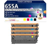 655A Cartouche de Toner Compatible pour HP Color LaserJet Enterprise M652n M652dn M653dn M653x 653dh MFP M681f M681dh M681z Imprimantes, Netteté et Clarté Optimales, Installation Rapide,BCMY-1 Set