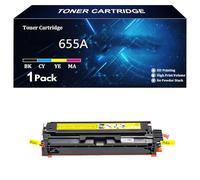 655A Cartouches de Toner Remplacement pour HP 655A CF450A CF451A CF452A CF453A Compatible pour HP Color Laserjet Enterprise M652n M652dn M653dn M653x 653dh MFP M681f M681dh,Y-1 Pack