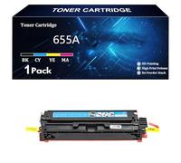 655A Cartouches de Toner Remplacement pour HP 655A CF450A CF451A CF452A CF453A Compatible pour HP Color Laserjet Enterprise M652n M652dn M653dn M653x 653dh MFP M681f M681dh,C-1 Pack