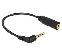 Delock - Adaptateur pour casque - jack micro stéréo femelle pour mini jack 4 pôles mâle incliné - 17.5 cm - noir