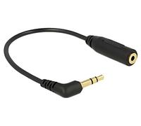 Delock - Adaptateur audio - jack micro stéréo femelle pour mini-phone stereo 3.5 mm mâle - 17 cm - noir - connecteur à angle gauche
