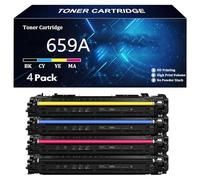 659A Cartouche de Toner Compatible pour HP 659A W2010A W2011A W2012A W2013A pour HP Color LaserJet Enterprise M856dn 856x MFP M776dn M776z M776zs Imprimantes avec Puce,4 Color-4 Pack