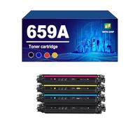 659A W2010A W2011A W2012A W2013A Cartouche De Toner avec Puce Compatible avec Les Imprimantes pour HP Color Laserjet EBTERPISE M856dn M776dn M776z M776zs, Haut Rendement,4 Colors-1 Set