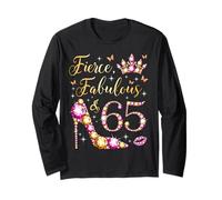 65e Anniversaire de Fierce Fabulous & 65 Ans pour Femmes Manche Longue