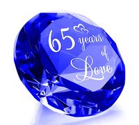 65e anniversaire de mariage diamant souvenir cadeaux pour couples 65 ans d'amour saphir idées de mariage romantique pour sa femme parents K9 cristal décoration d'intérieur