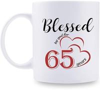 65e anniversaire pour les femmes - 1958 pour les femmes, tasse à café 65 ans pour maman, épouse, amie, sœur, elle, collègue, collègue - tasse 11 oz, bénie par Dieu