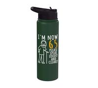 65e anniversaire pour lui | I'm Now 65 Years Old | Cool BDay Stainless Steel Insulated Water Bottle