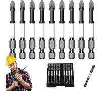 65mm Single Head Hexagon Shank Screwdriver Bits, High Magnetic Screwdriver Drill Bit Set, Anti Slip PH2 Cross Head Tips, 1/4" Hex Shank for Home Improvement -A
