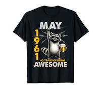 65th Birthday Raccoon Beer May 1961 Vintage 65 Years Old T-Shirt