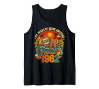 65th Birthday Retro Sloth Tropical Vintage 1961 65 Years Old Débardeur
