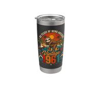 65th Birthday Retro Sloth Tropical Vintage 1961 65 Years Old Gobelet isotherme en acier inoxydable double paroi