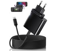 65W Chargeur Rapide pour Steam Deck, Nintendo Switch 2 & ROG Ally - Adaptateur Secteur Pliable PD3.0 avec Câble USB-C de 2M/6.6FT, Chargement Switch 2 Compatible avec Station D'accueil TV, PS Console