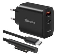 65W Chargeur Surface 15V/4A avec Double Port pour Microsoft Surface Pro