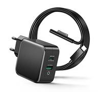 65W Chargeur Surface 15V 4A Ladegerät Kompatibel mit Microsoft Surface Pro | Pour Pro 11/10/9/8/7/Pro 7+/6/5/4/3/X/2017 Surface Go 4/3/2/1 Surface Laptop 7/6/5/4/3/2/1 Book 3/2/1 mit USB-C/A Port