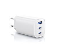 65W Chargeur USB C Rapide 3 Ports GaN PPS Prise USBC Charge Rapide Bloc Chargeur Type C Adaptateur Secteur USB C Compatible avec MacBook Pro/Air, iPad, iPhone 17/16, Galaxy S25/S24/S23
