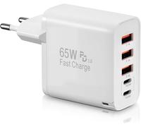65W Chargeur USB C Rapide 5 Ports GaN Tech Compatible avec i-Phone 17 Pro Max Air 16 Plus 15/14/ 13/12 M-acBook M4 M3 M2 M1 pour G-alaxy S25 Ultra Plus S24 A15 Pixel 9 8 i-Pad Pro Air D-ell XPS