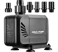 65W Pompe Eau Submersible, Mini Pompe Silencieuse, Pompe Aquarium avec 6 Buses,3 Tailles:19/22/25mm,Hauteur de Refoulement 3m, Pompe à Eau Amphibie,Réservoir de Poissons,Pour Aquarium, Bassin,Fontaine